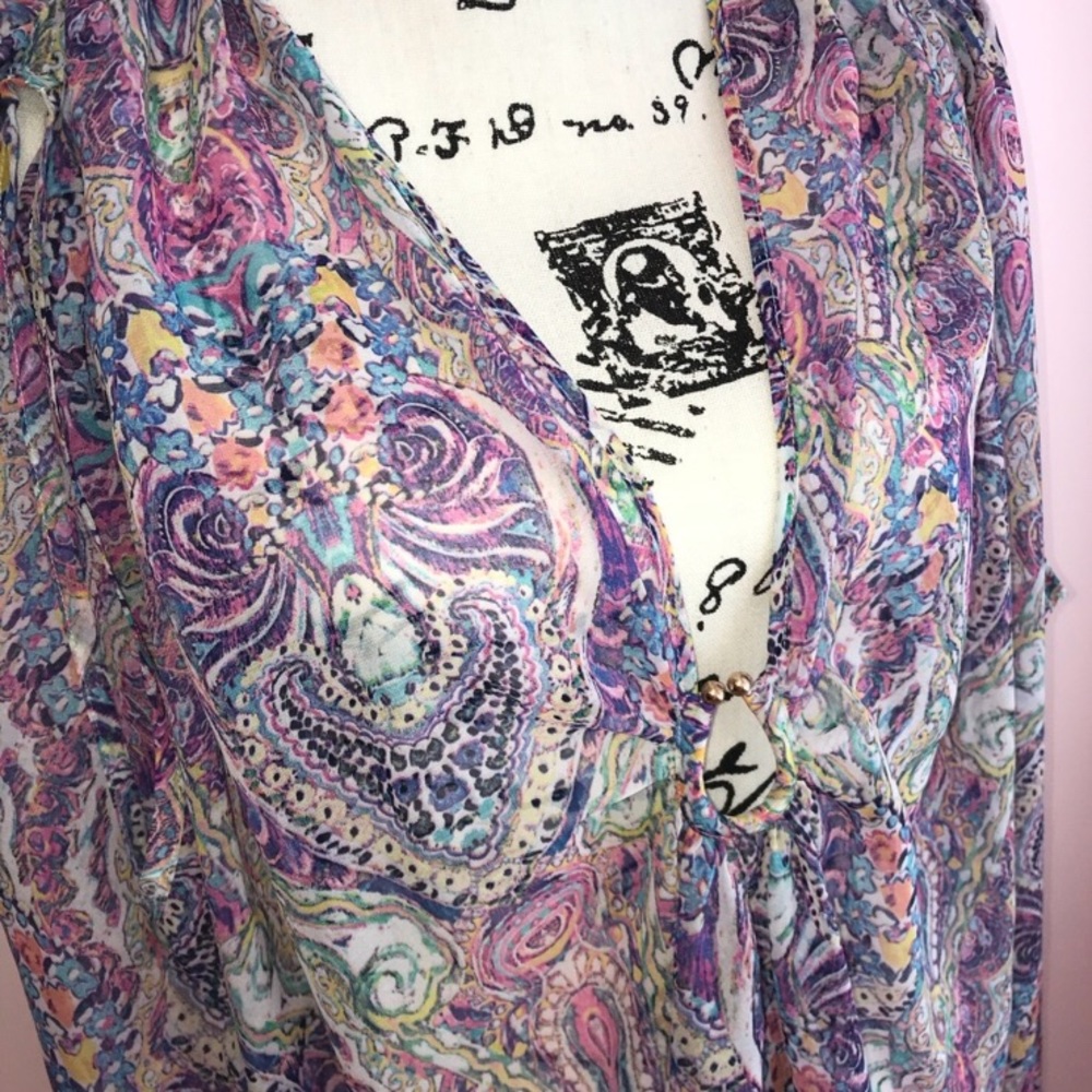 Victoria Secret Swimsuit Cover purple paisley - Picture 2 of 4
